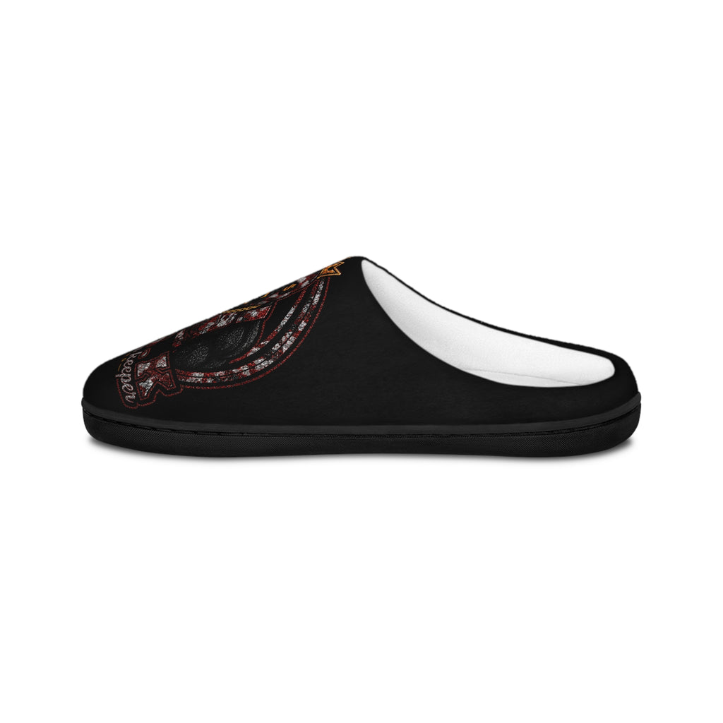Men's Indoor Slippers — Retro Motorcycle Club Skull Design