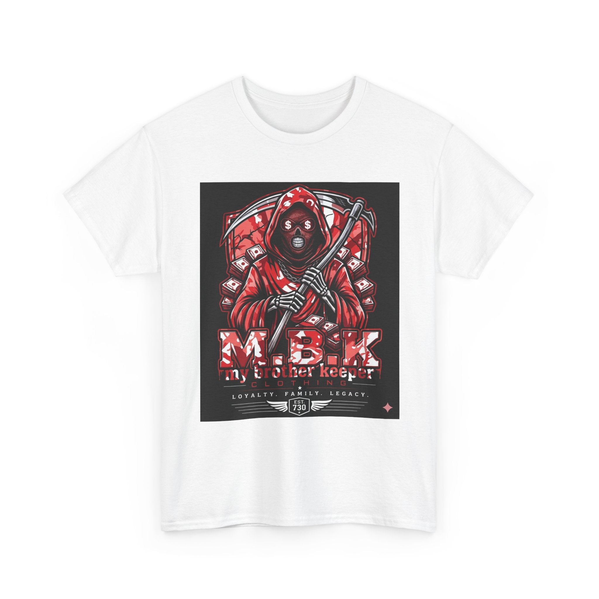 Brother Keeper Tee — Red Grim Reaper Graphic T-Shirt
