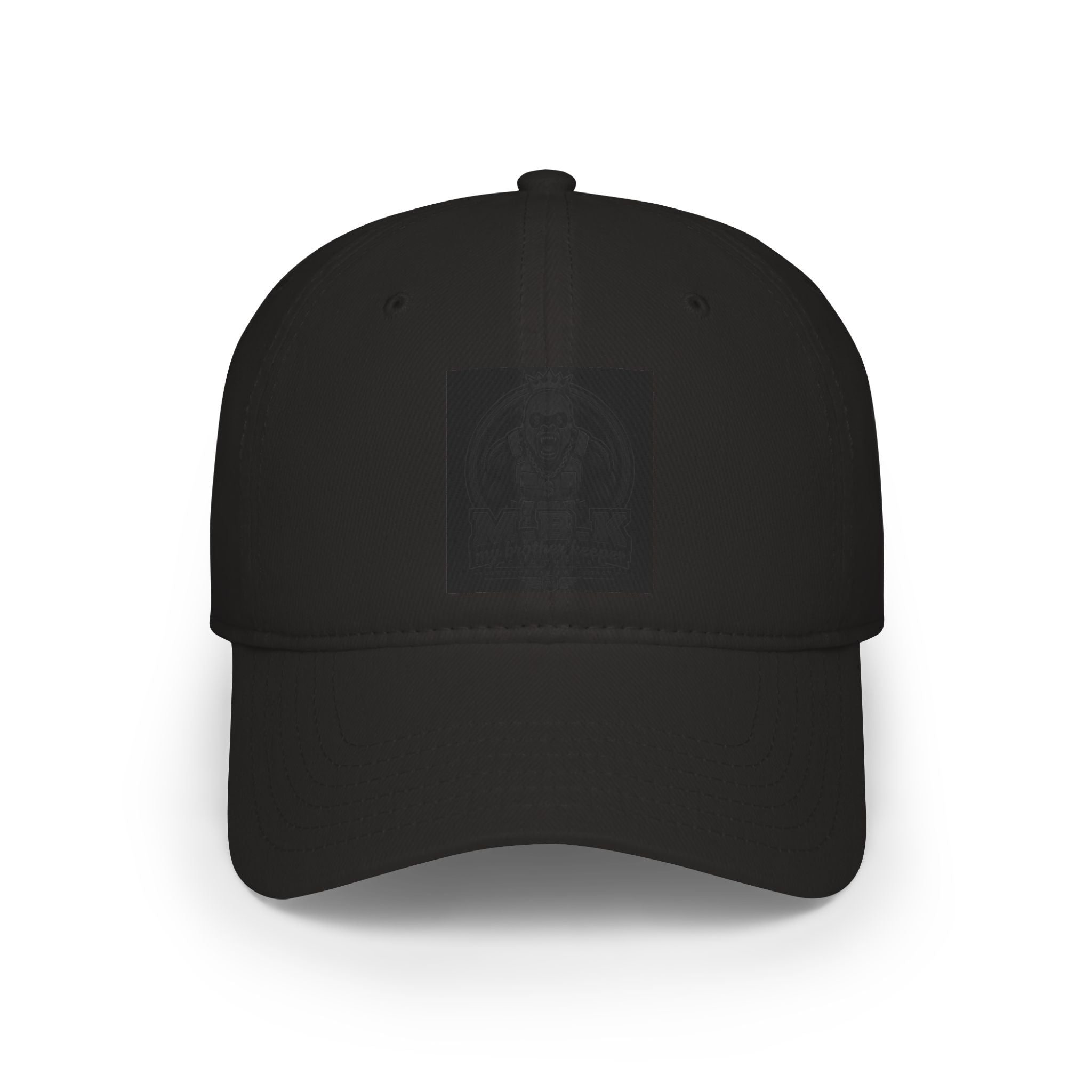 Black Low-Profile Baseball Cap with Subtle Embroidered Crest — Minimalist Everyday Hat