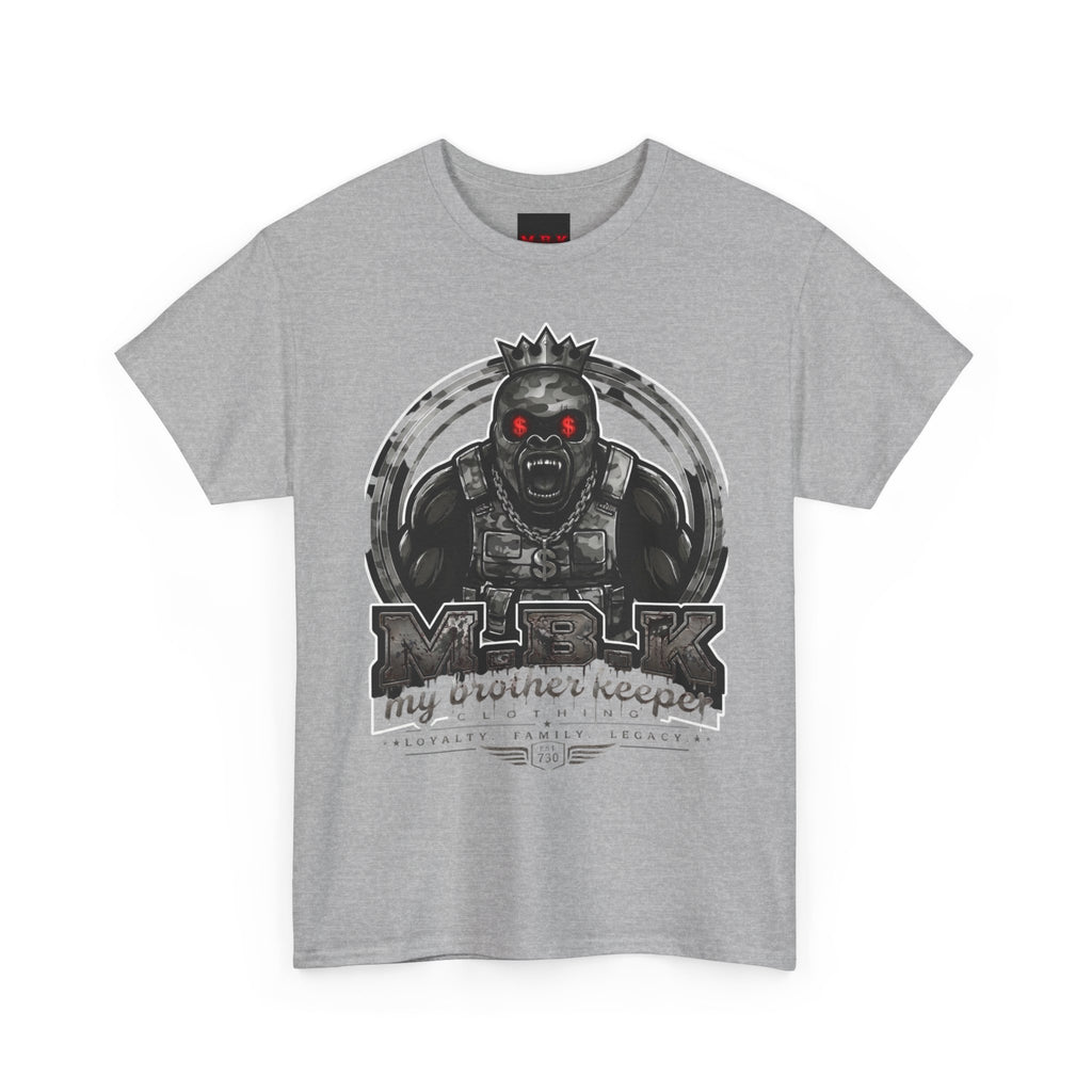 T-Shirt — 'My Brother Keeper' Dark King Graphic Tee (Red-Eyed Horror Skull)