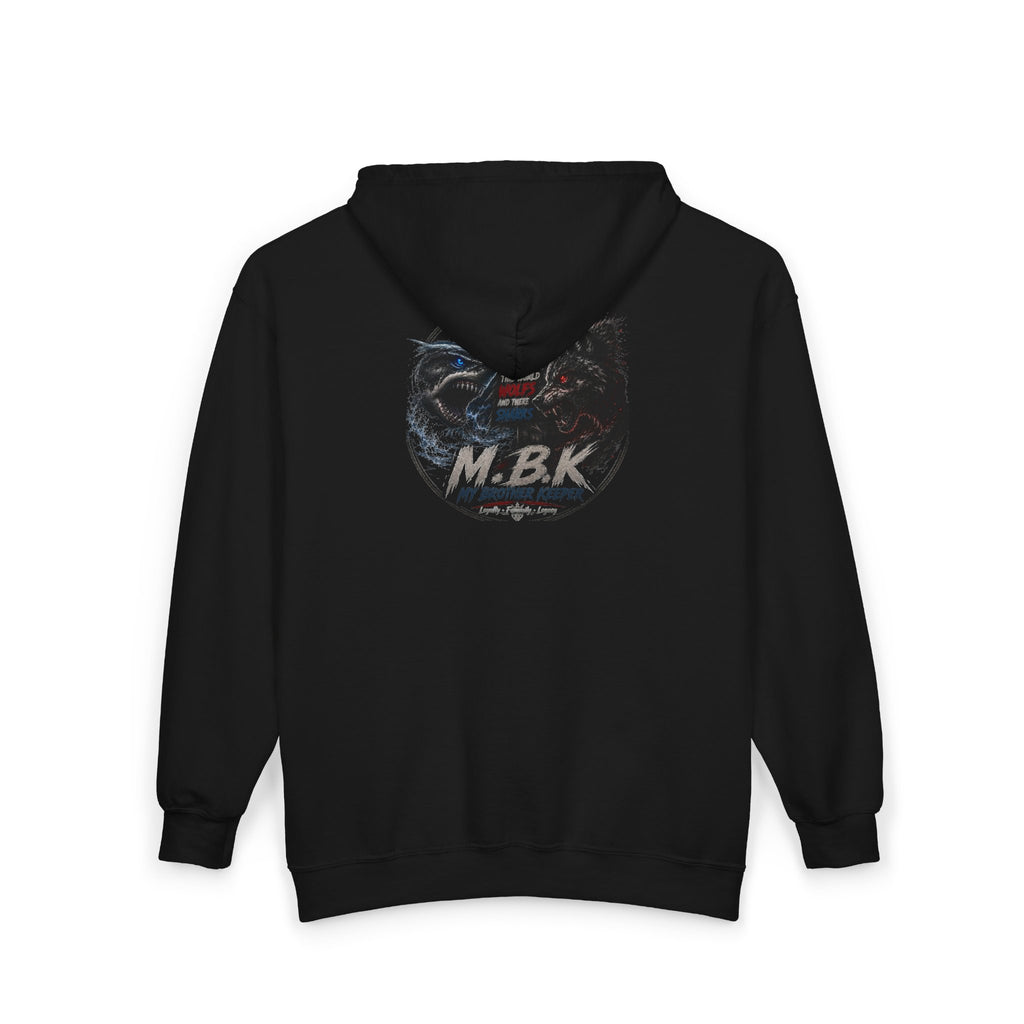MBK American Flag Motorcycle Zip Hoodie — Vintage Biker Full-Zip Sweatshirt