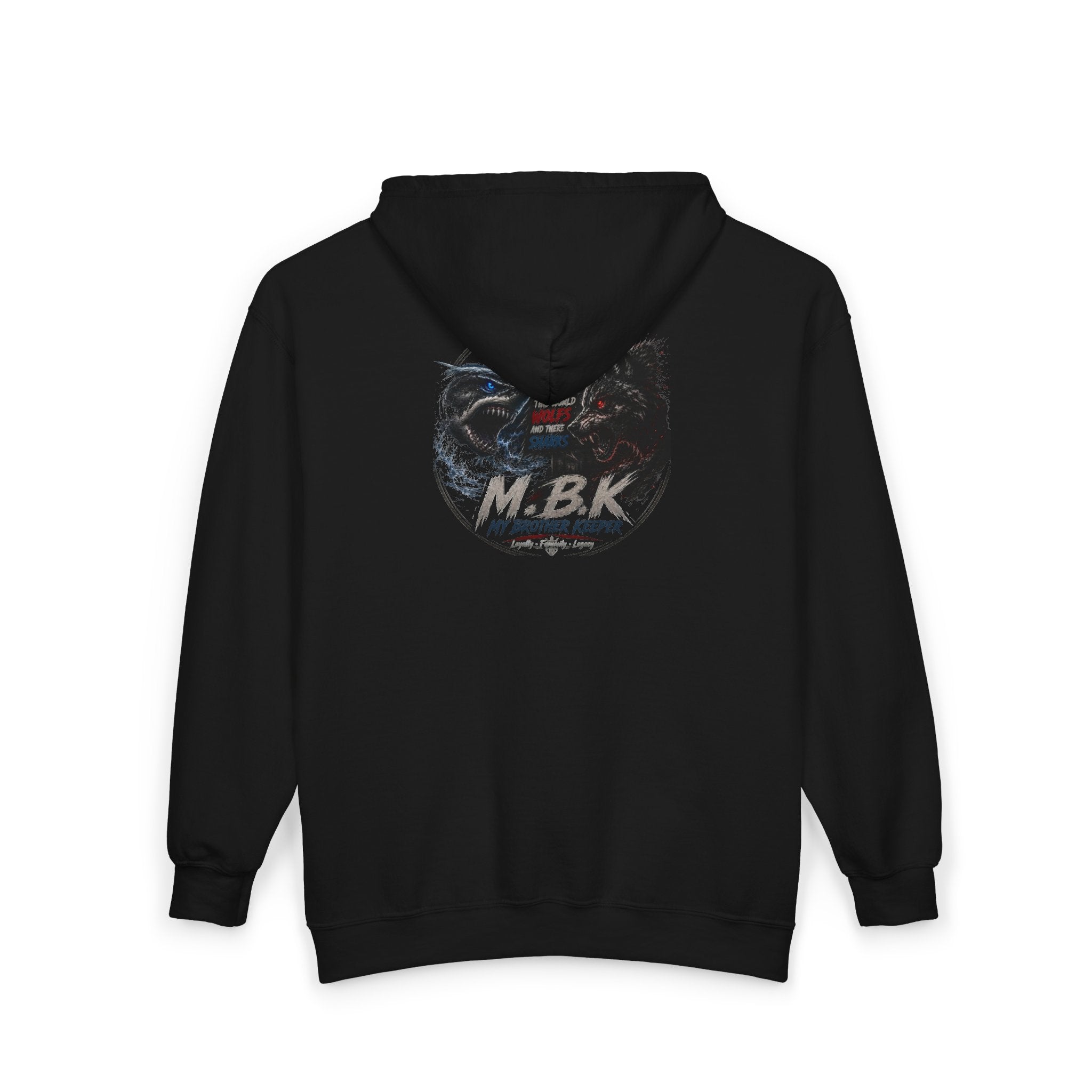 MBK American Flag Motorcycle Zip Hoodie — Vintage Biker Full-Zip Sweatshirt