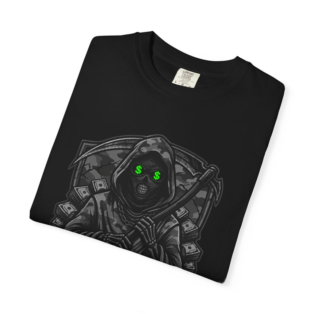 My Brother Keeper Reaper T-Shirt — Gothic Grim Reaper Tee with Neon Green Eyes