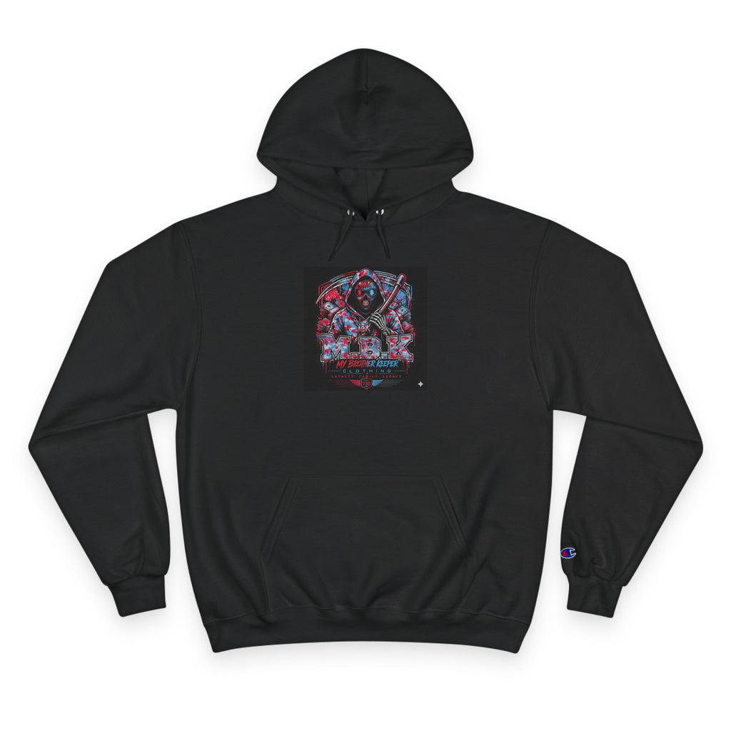 Champion Hoodie - Blue & Red Angel Wings 'M.B.K.' Graphic Hoodie