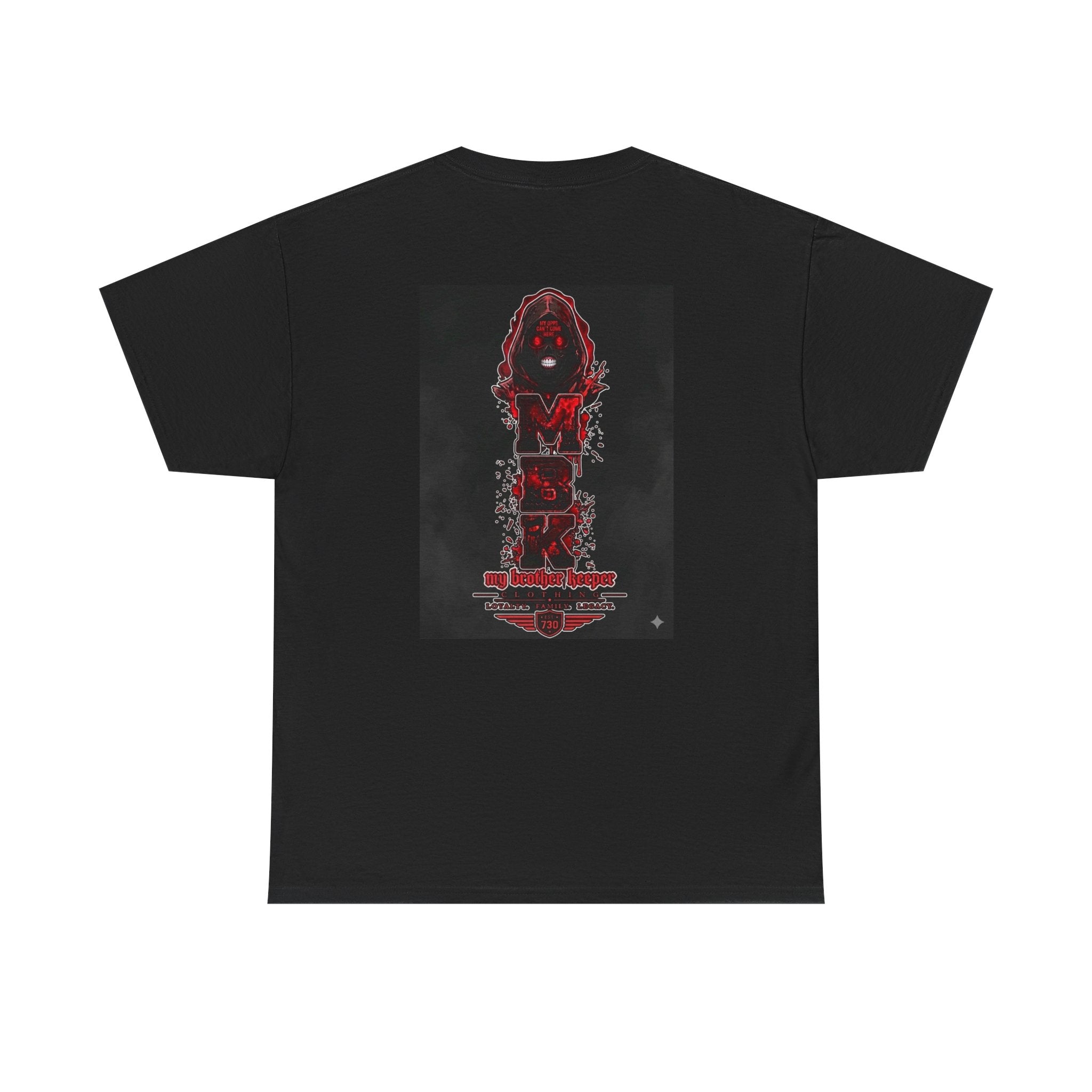 Horror 'My Brother's Keeper' Graphic Tee — Dark Gothic Skull Design