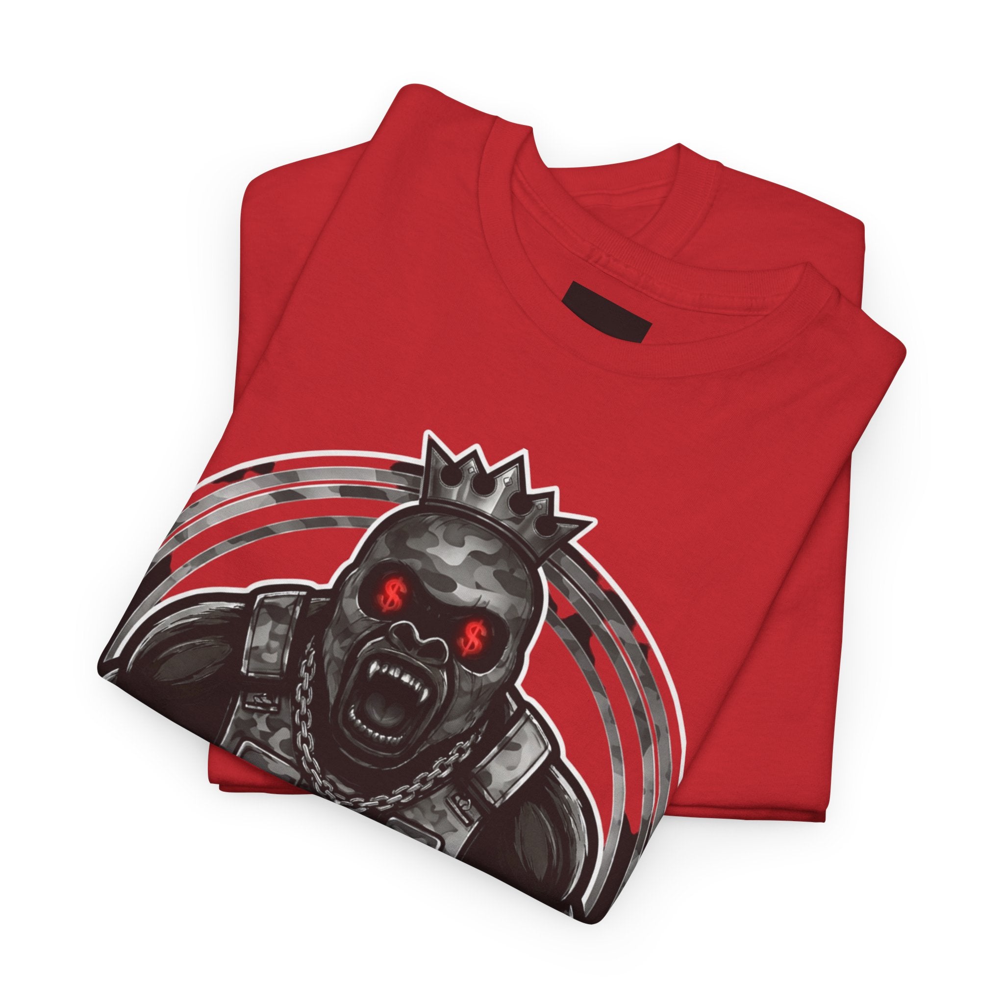 T-Shirt — 'My Brother Keeper' Dark King Graphic Tee (Red-Eyed Horror Skull)