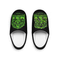 Men's Indoor Slippers — Neon Green Skull Monster Graphic