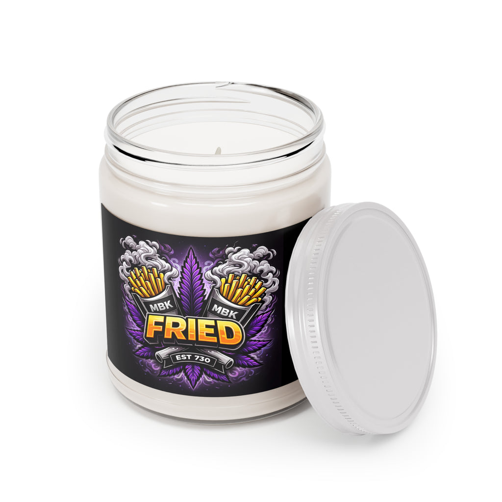 Fried Graphic Soy Candle — 9oz Scented Jar with White Lid