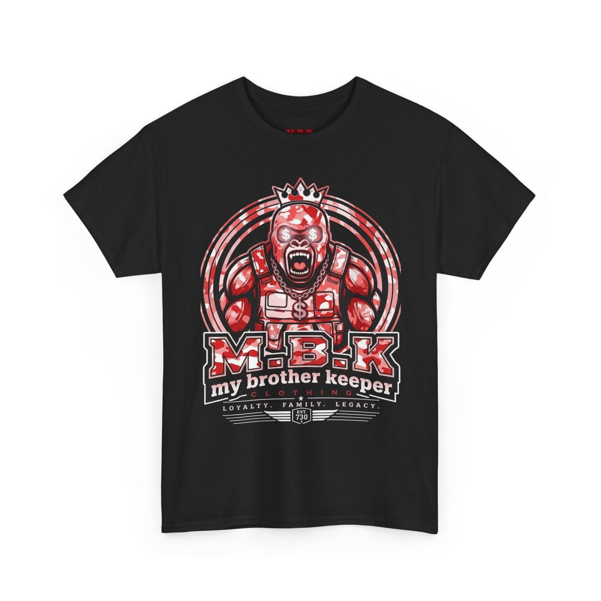 Graphic Tee — Red 'M.B.K. My Brother Keeper' Streetwear T‑Shirt