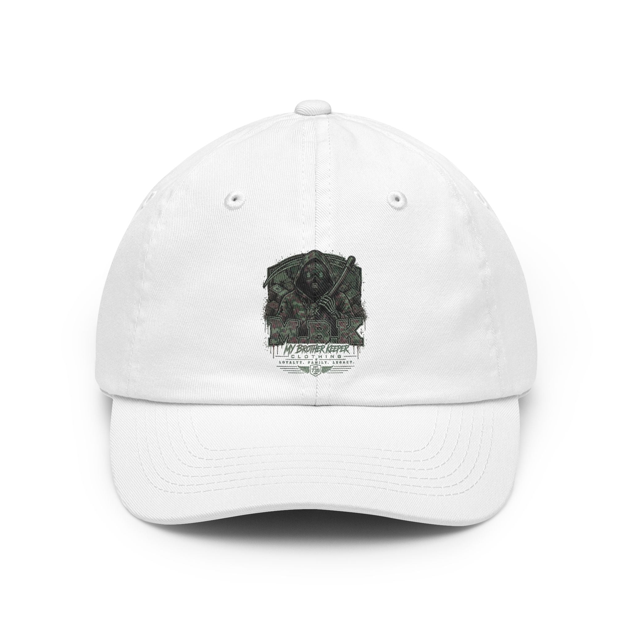 Dad Hat — Vintage Floral Skull Embroidered Cap