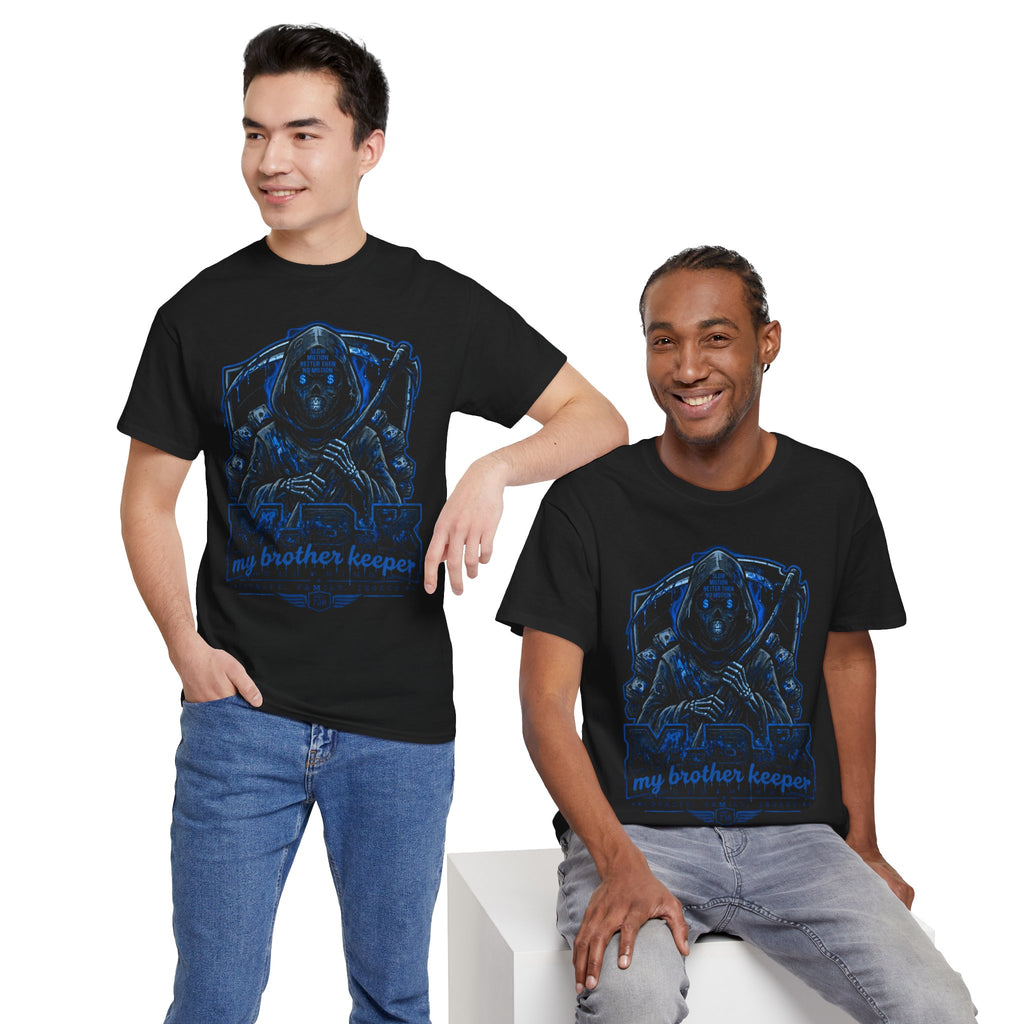 Grim Reaper “My Brother Keeper” Graphic Tee — Dark Gothic Skull Shirt