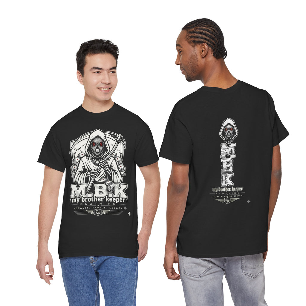 Grim Reaper 'M.B.K' Graphic Tee — Streetwear Skull Hoodie Design