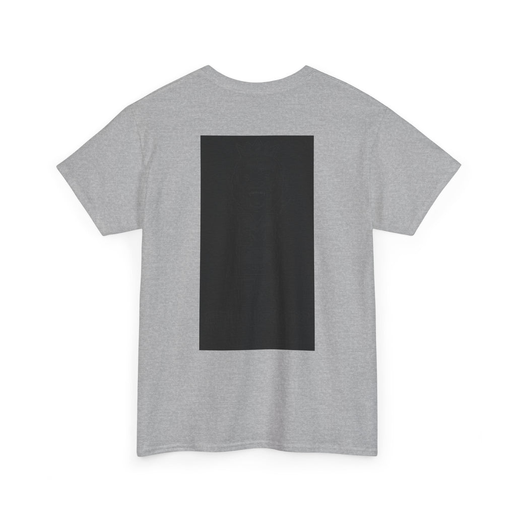 Black Graphic Tee — Subtle Inked Lion Crest Design