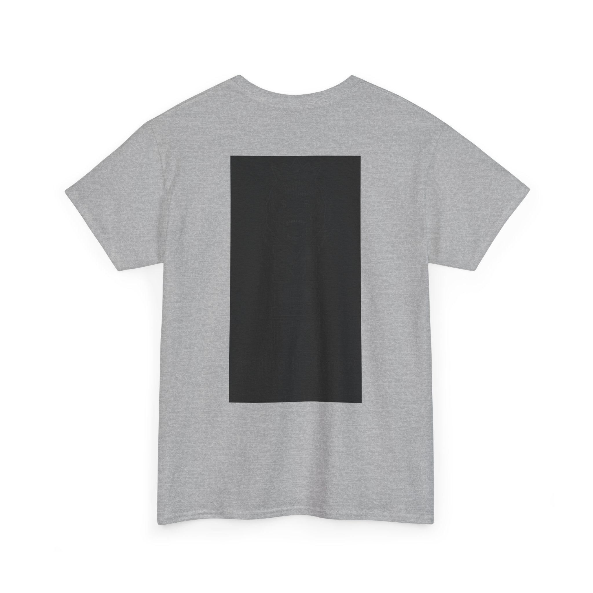 Black Graphic Tee — Subtle Inked Lion Crest Design