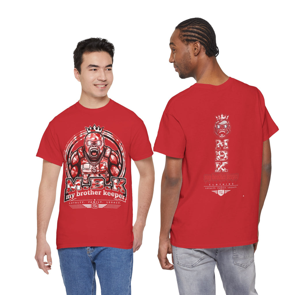 Graphic Tee — Red 'M.B.K. My Brother Keeper' Streetwear T‑Shirt