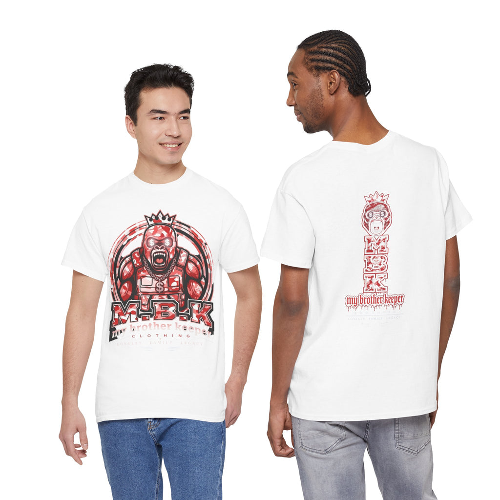 Graphic Tee — Red 'M.B.K. My Brother Keeper' Streetwear T‑Shirt