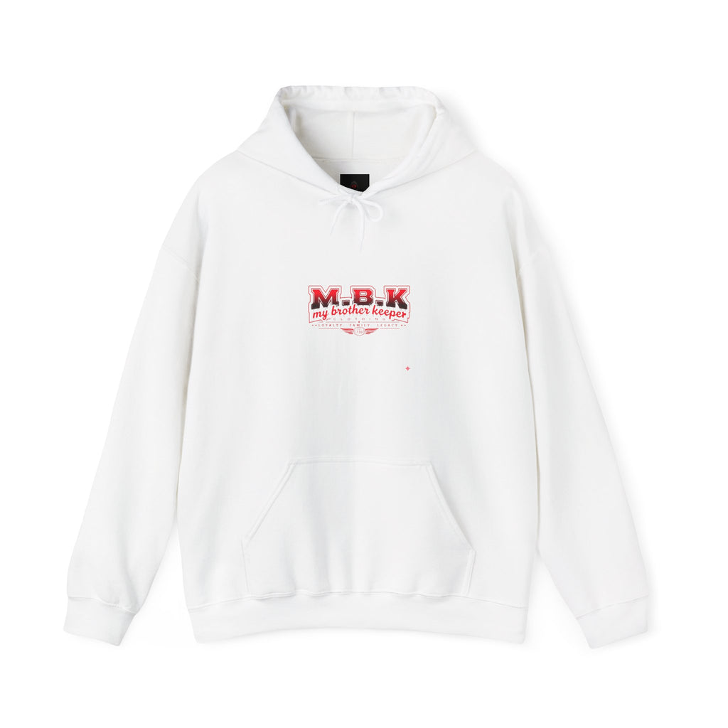 Hoodie — MBK “My Brother Keeper” Graphic Hoodie, Minimal Front Logo & Dark Back Art