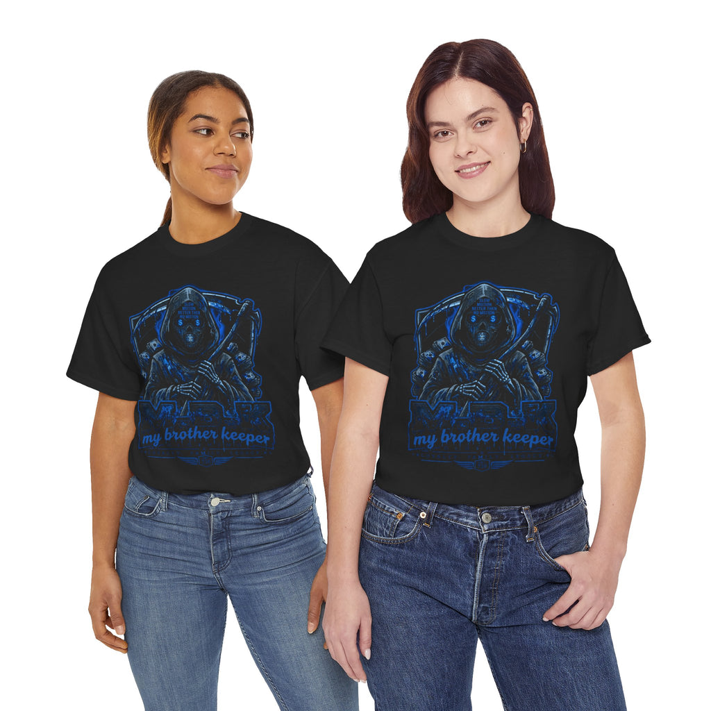 Grim Reaper “My Brother Keeper” Graphic Tee — Dark Gothic Skull Shirt