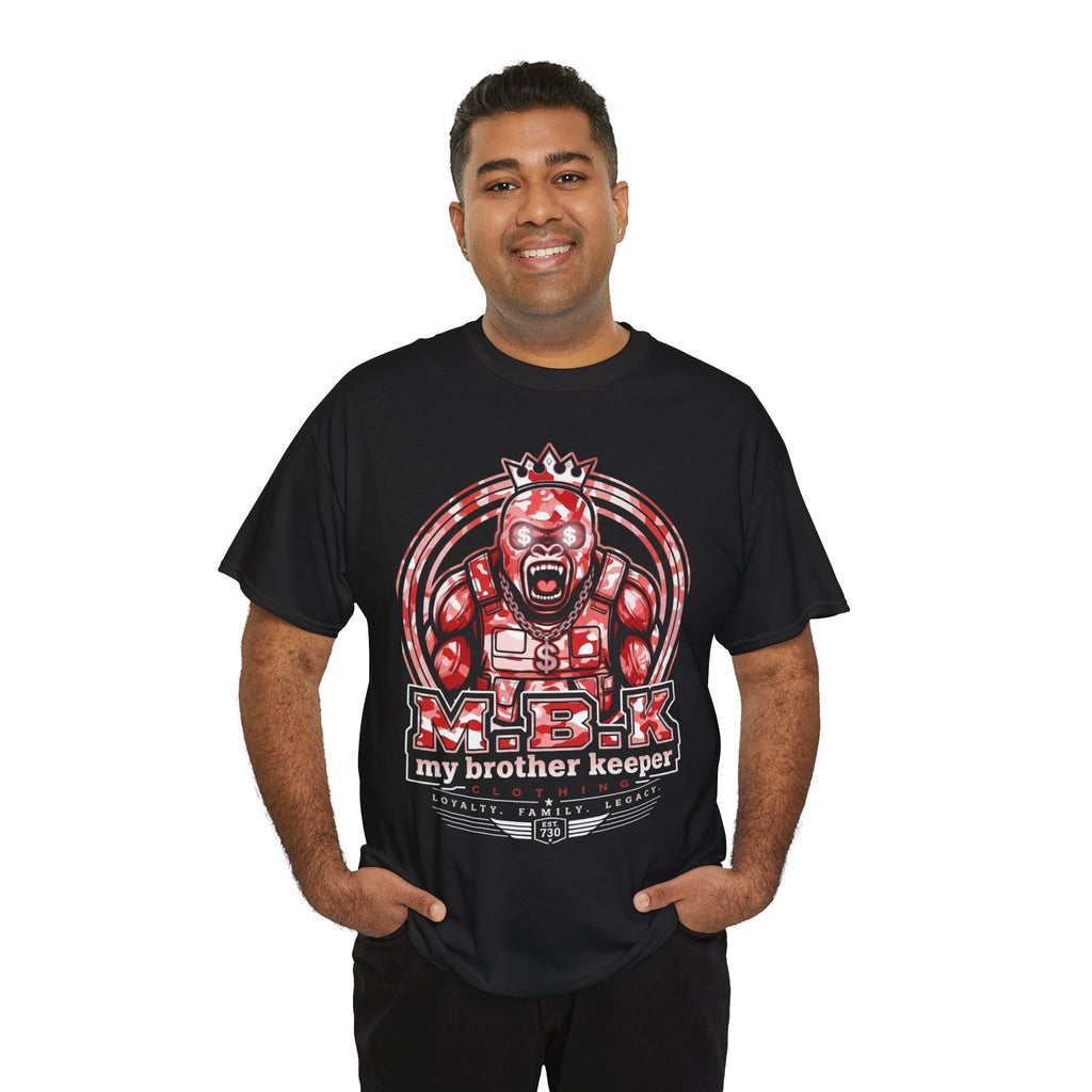 Graphic Tee — Red 'M.B.K. My Brother Keeper' Streetwear T‑Shirt