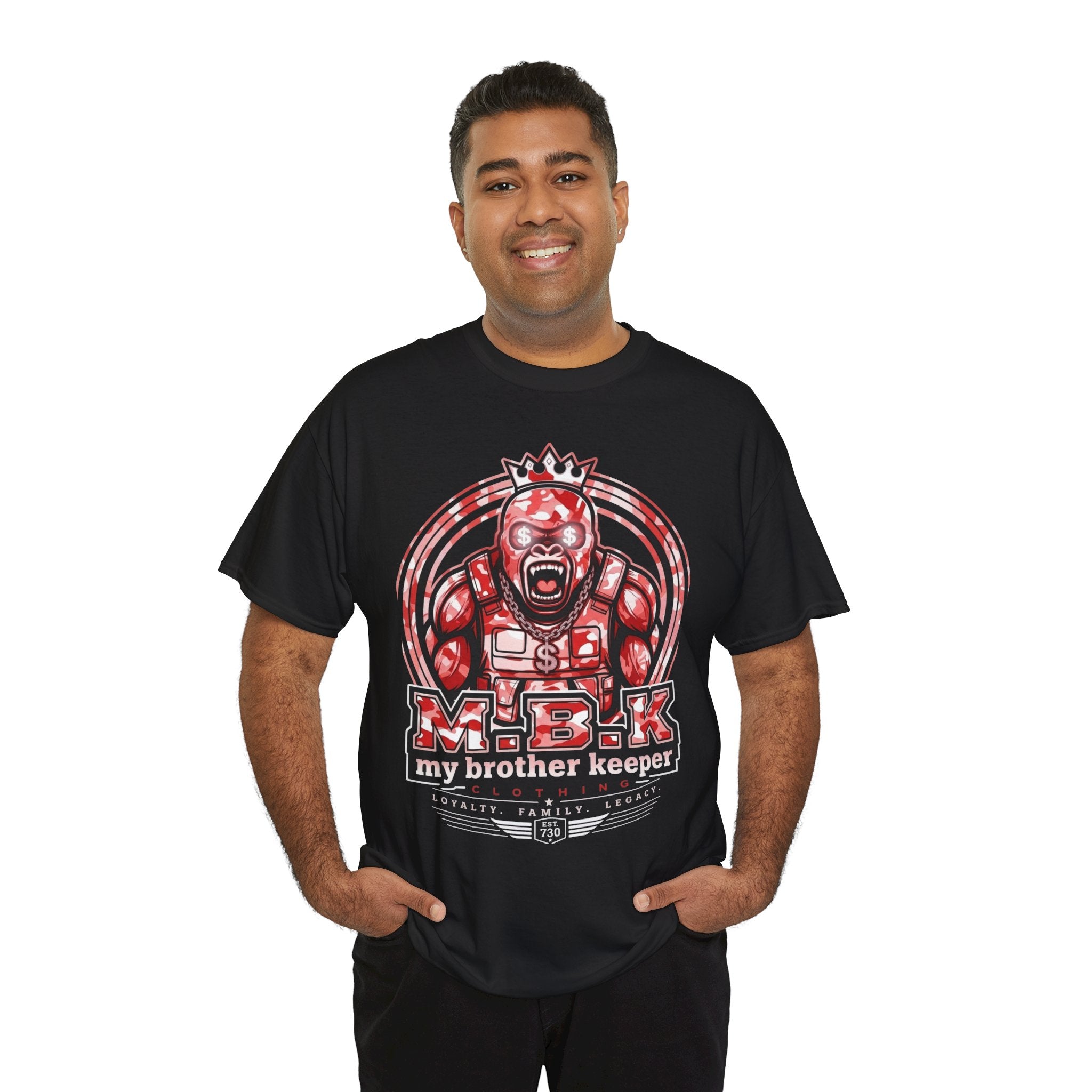 Graphic Tee — Red 'M.B.K. My Brother Keeper' Streetwear T‑Shirt