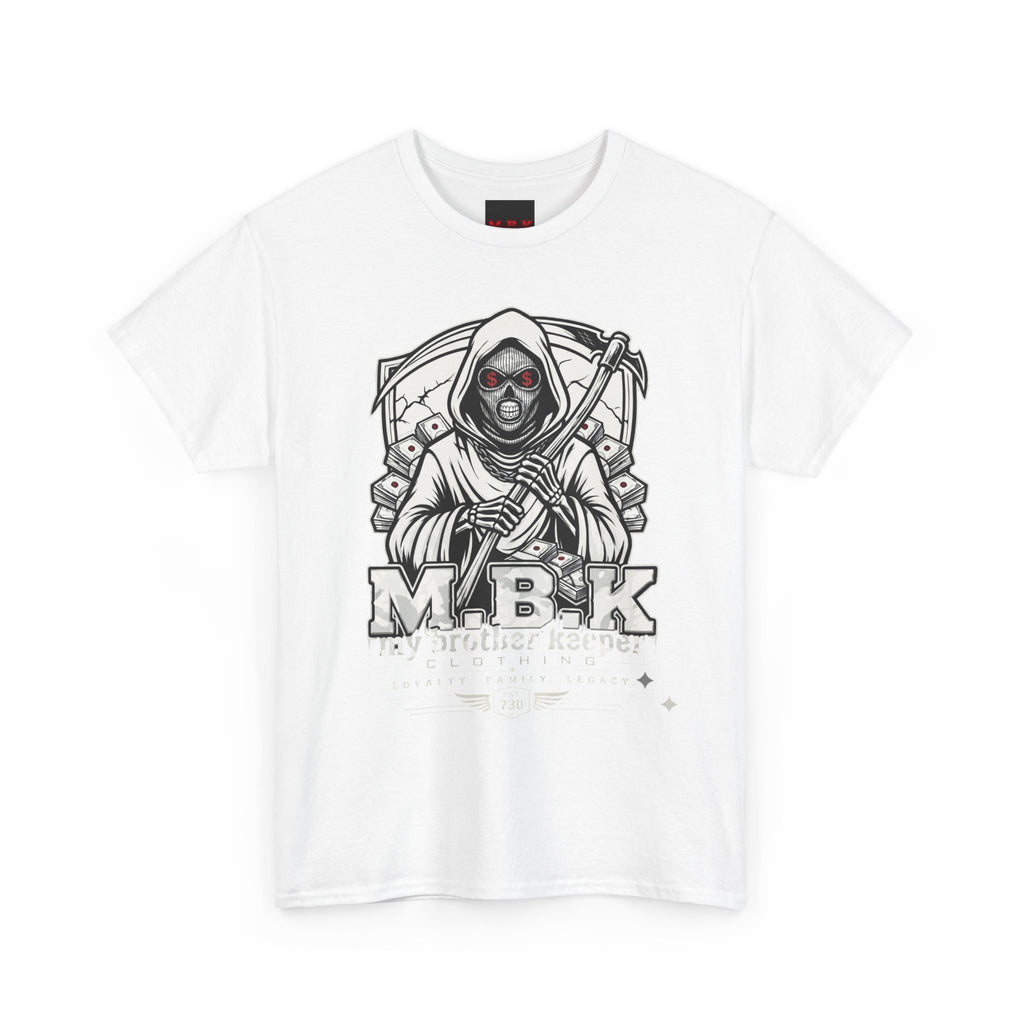 Grim Reaper 'M.B.K' Graphic Tee — Streetwear Skull Hoodie Design