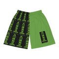 Neon Green Statue Basketball Shorts — All-Over Print Athletic Shorts