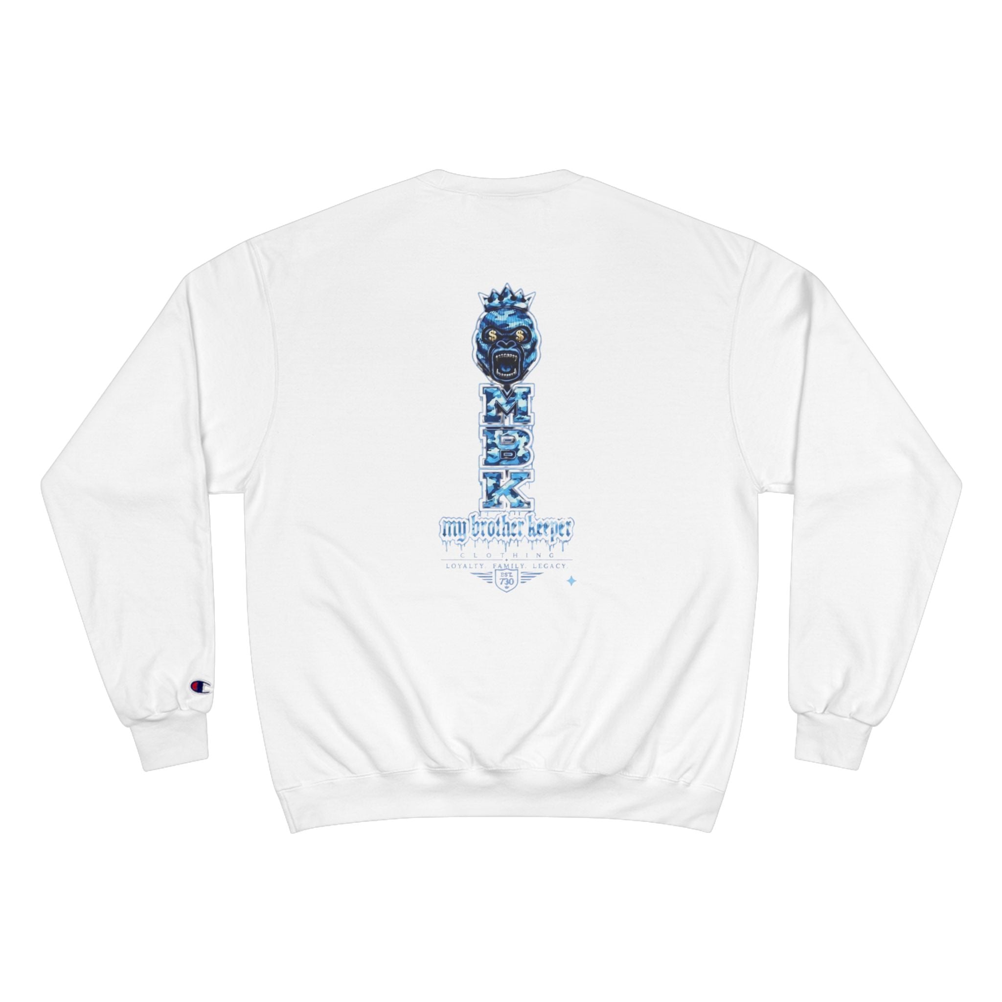 Champion Sweatshirt — Blue King Gorilla Graphic Crewneck