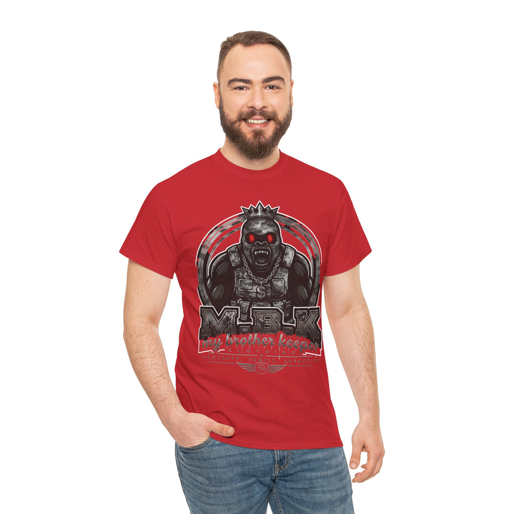 T-Shirt — 'My Brother Keeper' Dark King Graphic Tee (Red-Eyed Horror Skull)
