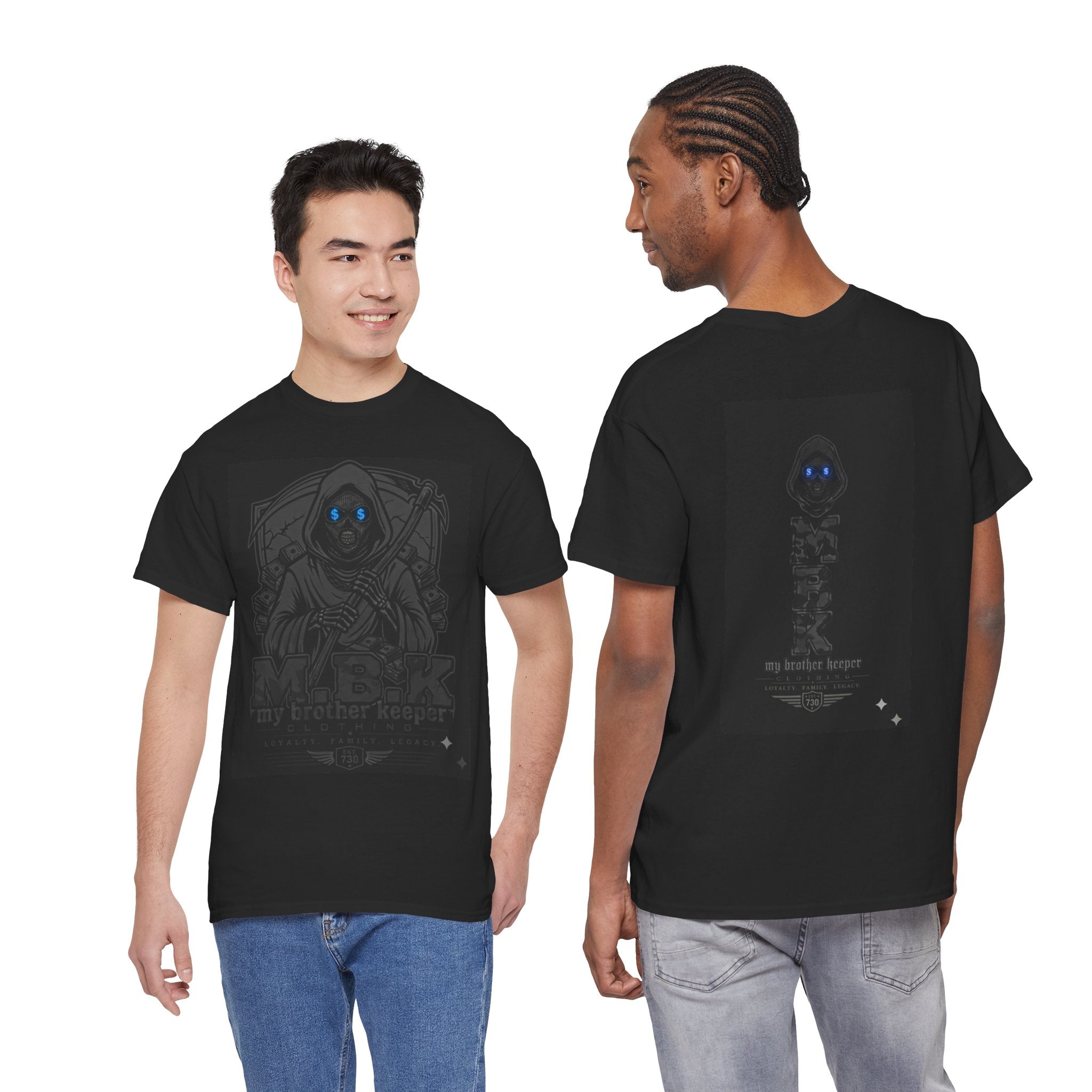 Grim Reaper "My Brother Keeper" Graphic Tee — Gothic Dark Aesthetic T-Shirt