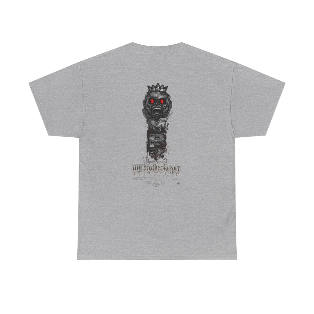 T-Shirt — 'My Brother Keeper' Dark King Graphic Tee (Red-Eyed Horror Skull)