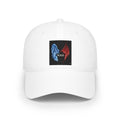 Angel Wings Baseball Cap — Blue & Red Split Wings "M.E.B.K." Embroidered Low Profile Hat