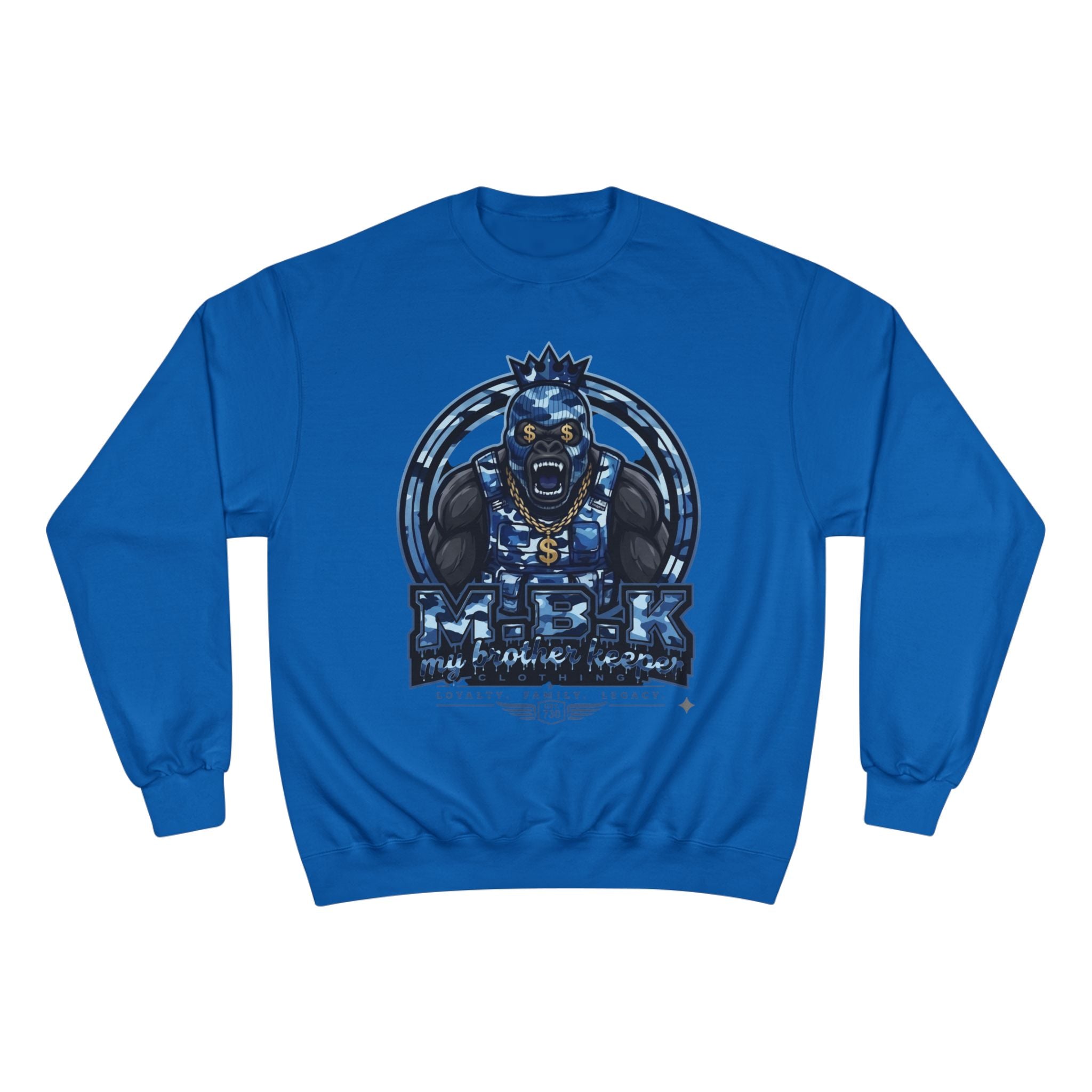 Champion Sweatshirt — Blue King Gorilla Graphic Crewneck