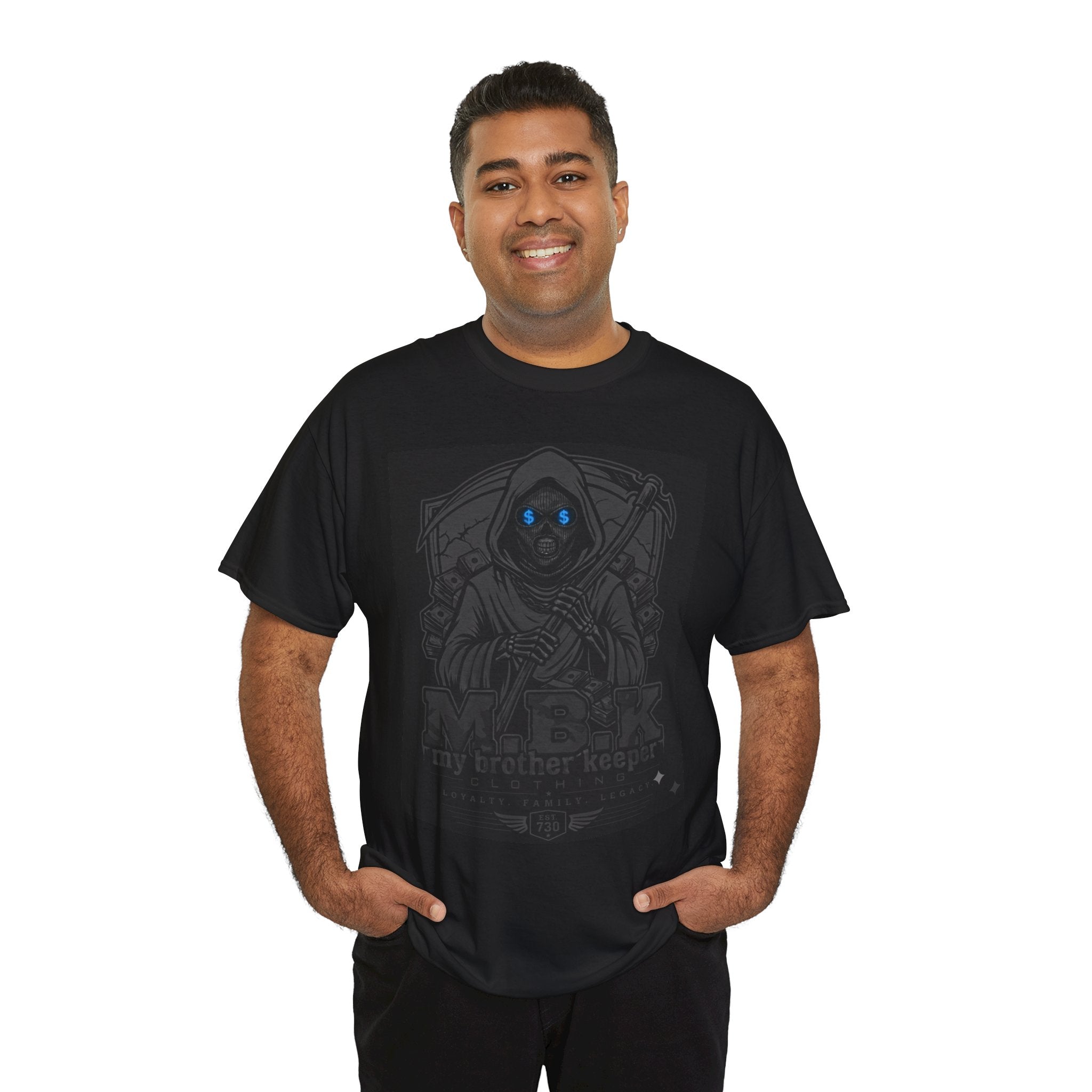 Grim Reaper "My Brother Keeper" Graphic Tee — Gothic Dark Aesthetic T-Shirt