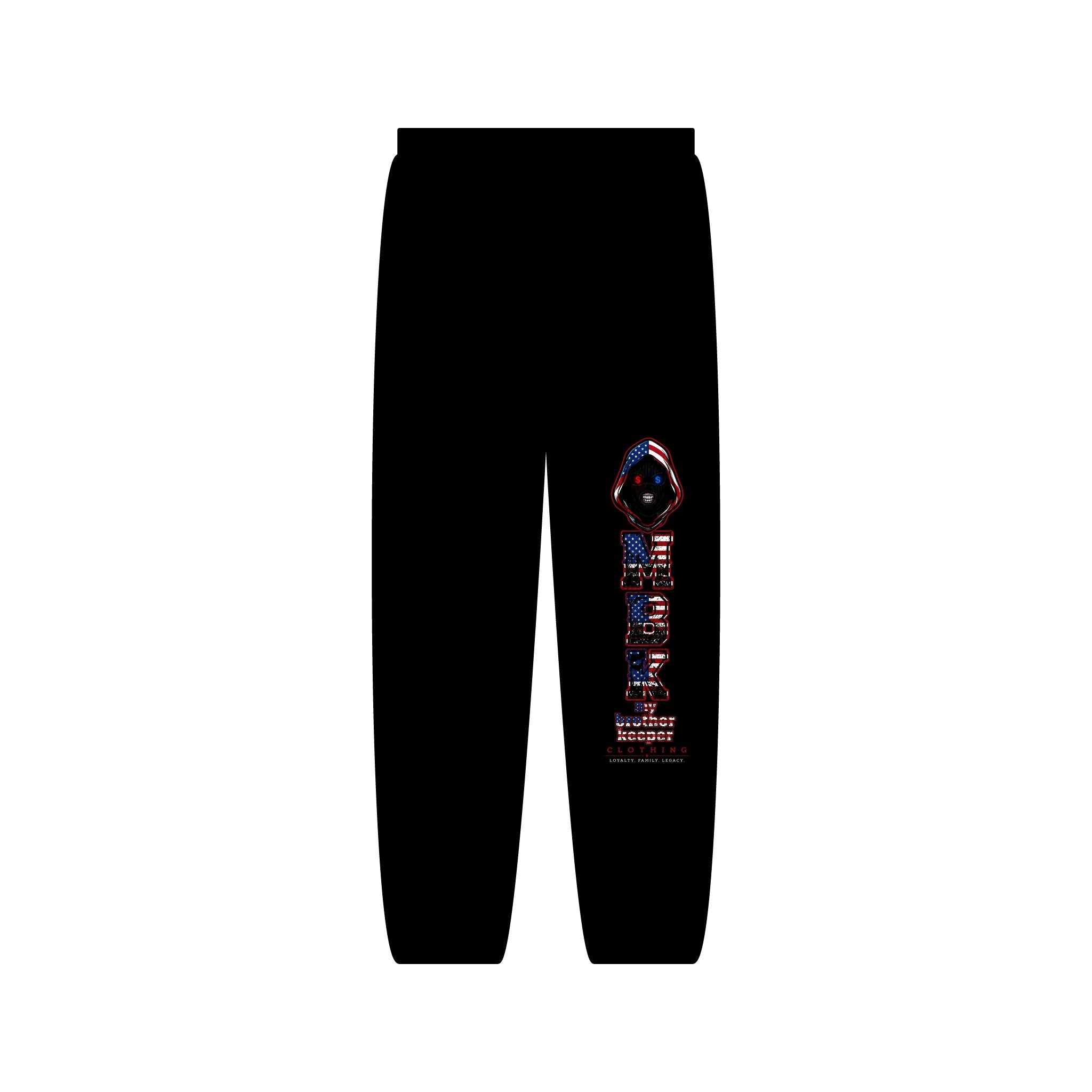 Patriotic USA Flag Graphic Sweatpants — Vertical Stars & Stripes Side Print