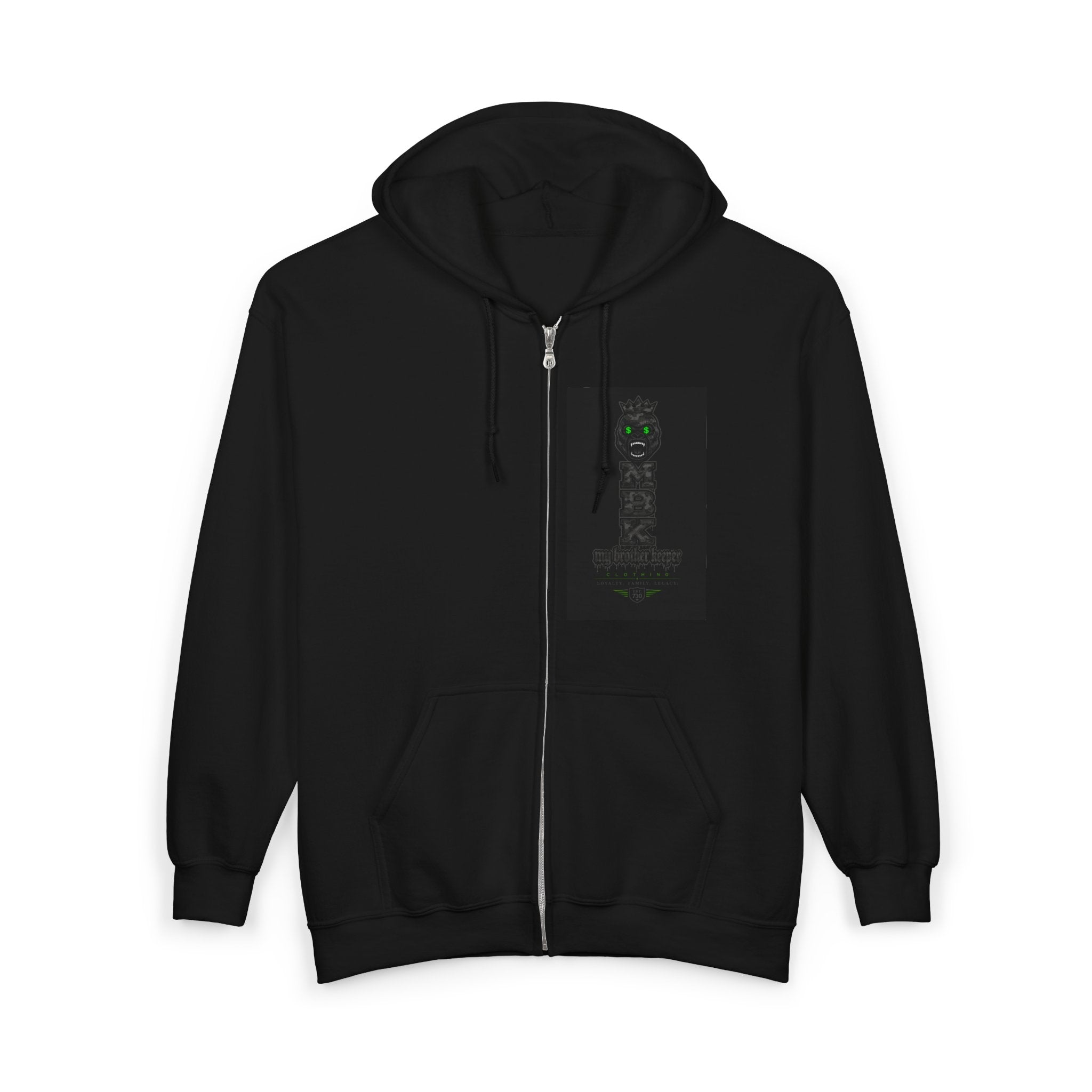Gargoyle Crest Zip Hoodie — Gothic Demon Stone Arch Design
