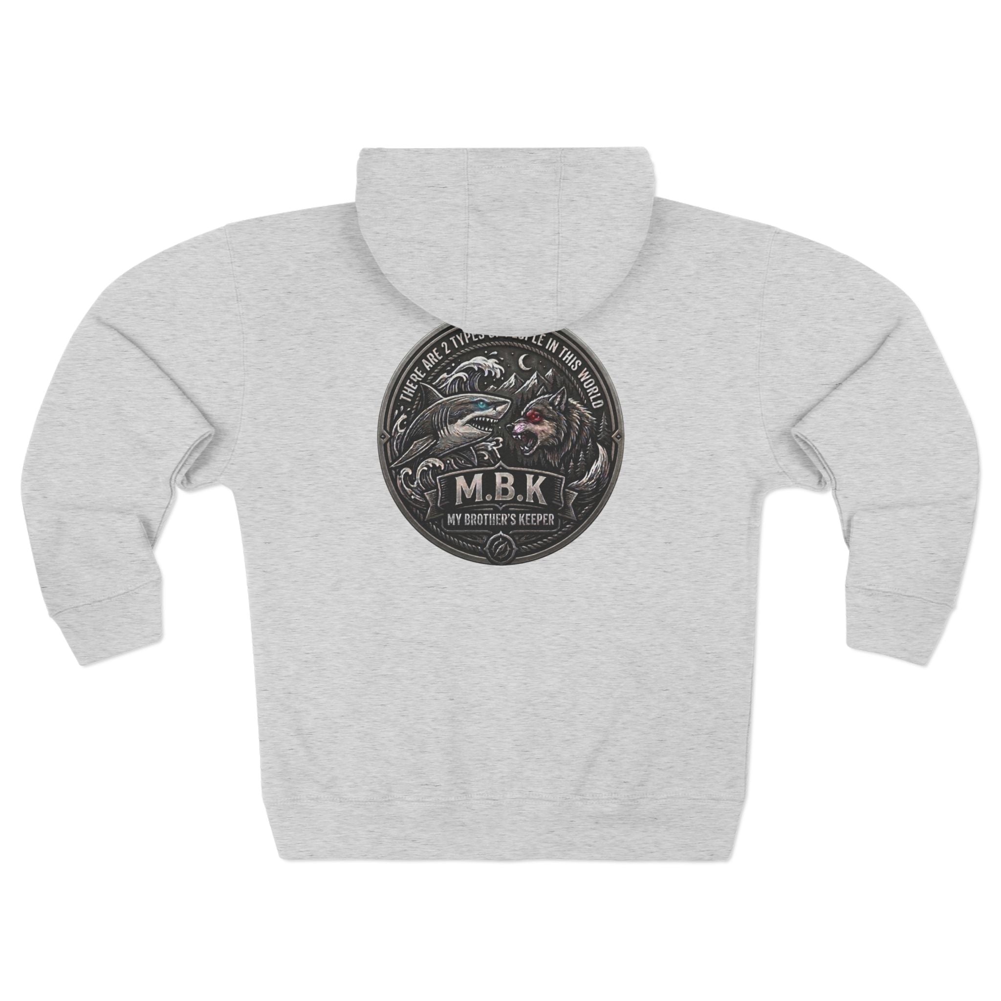 Zip Hoodie — MBK "My Brothers Keeper" Shark Patch Graphic