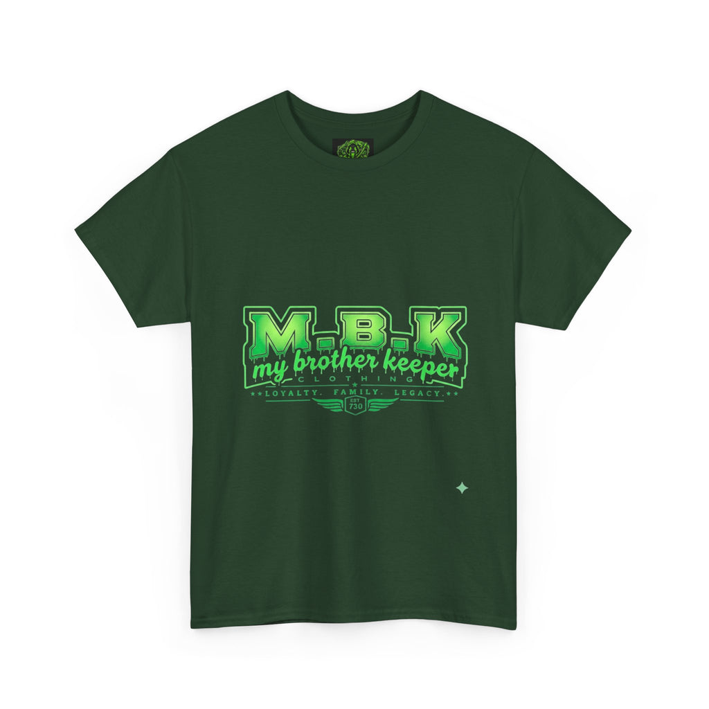 MBK "My Brother Keeper" Cotton Tee – Green Varsity Graphic
