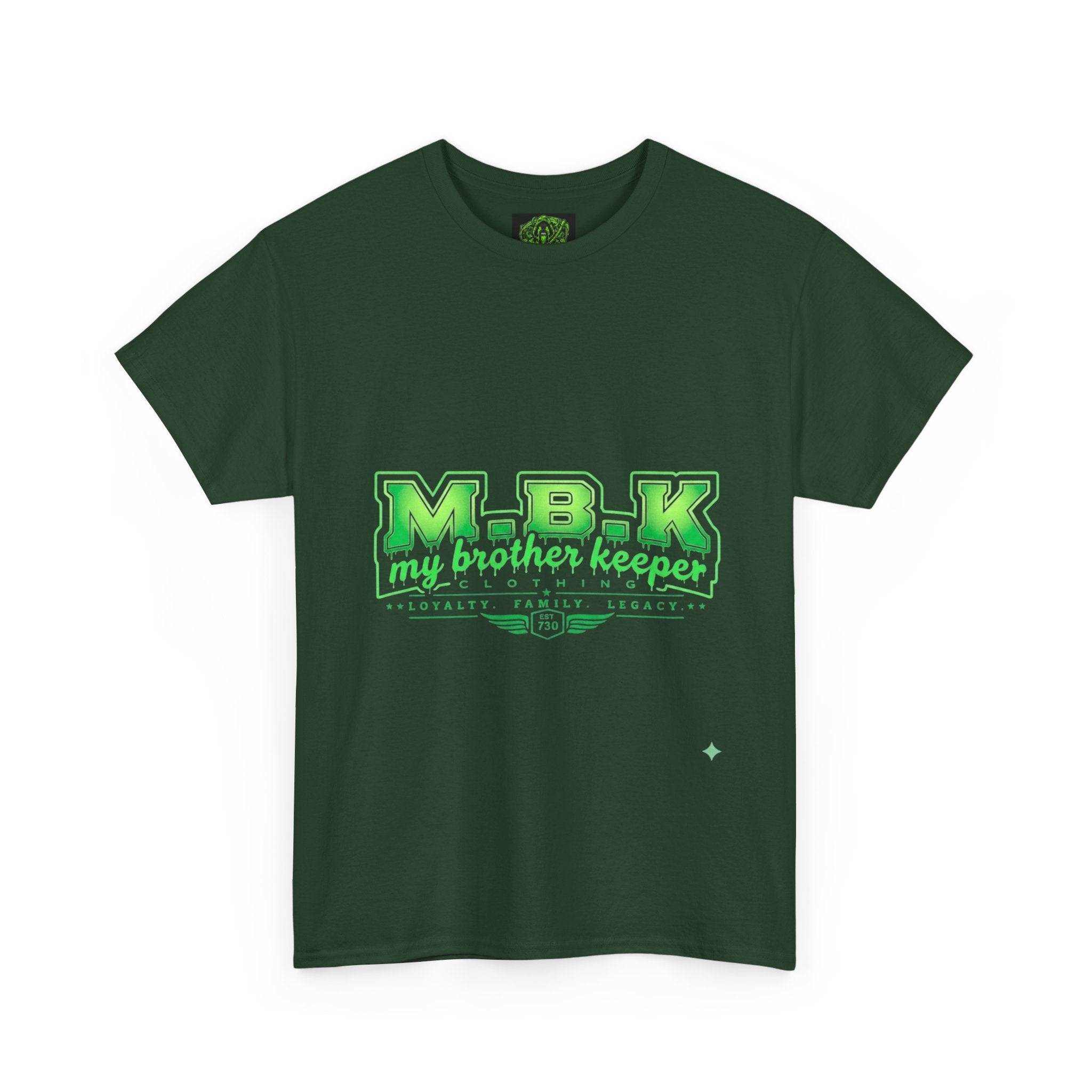 MBK "My Brother Keeper" Cotton Tee – Green Varsity Graphic