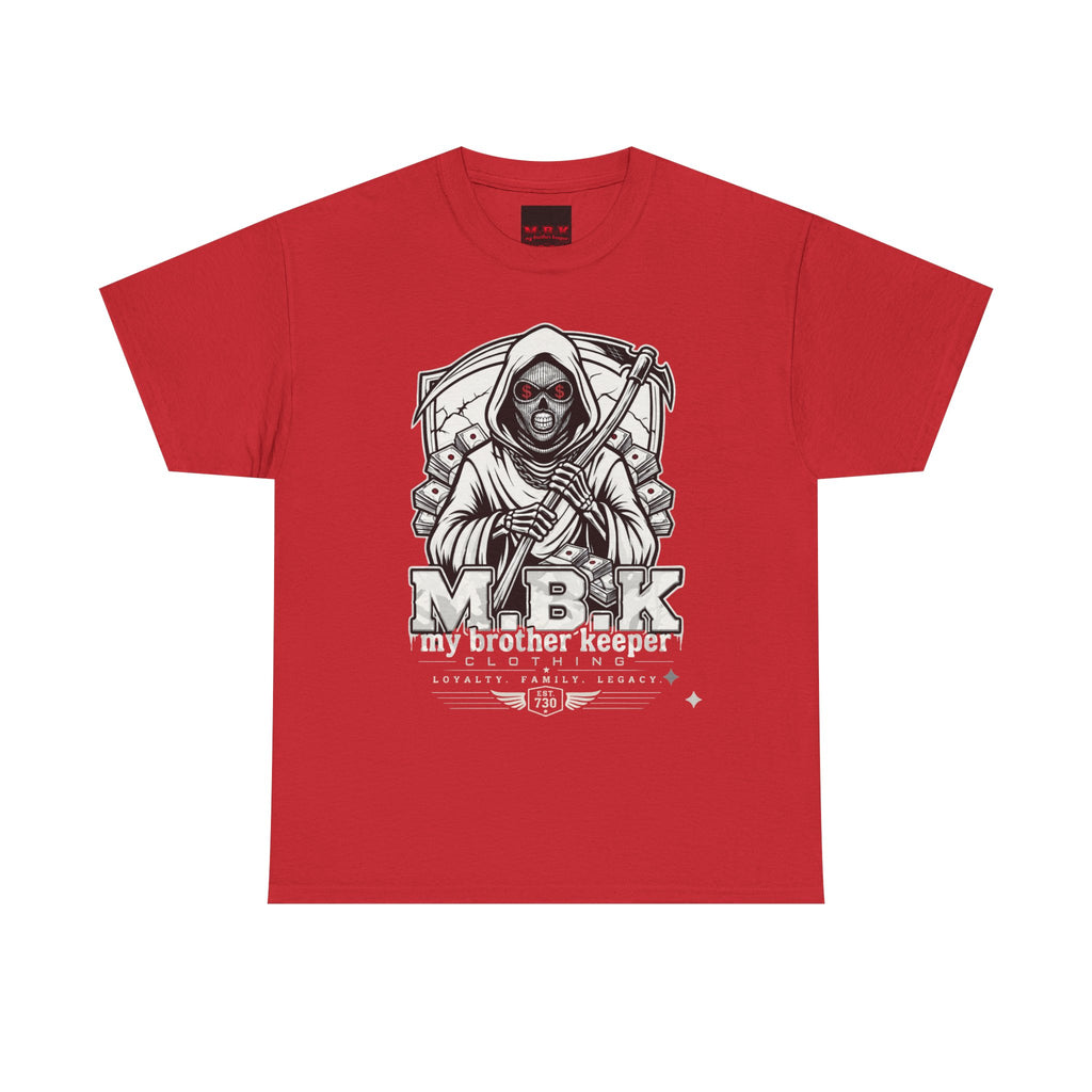 Grim Reaper 'M.B.K' Graphic Tee — Streetwear Skull Hoodie Design
