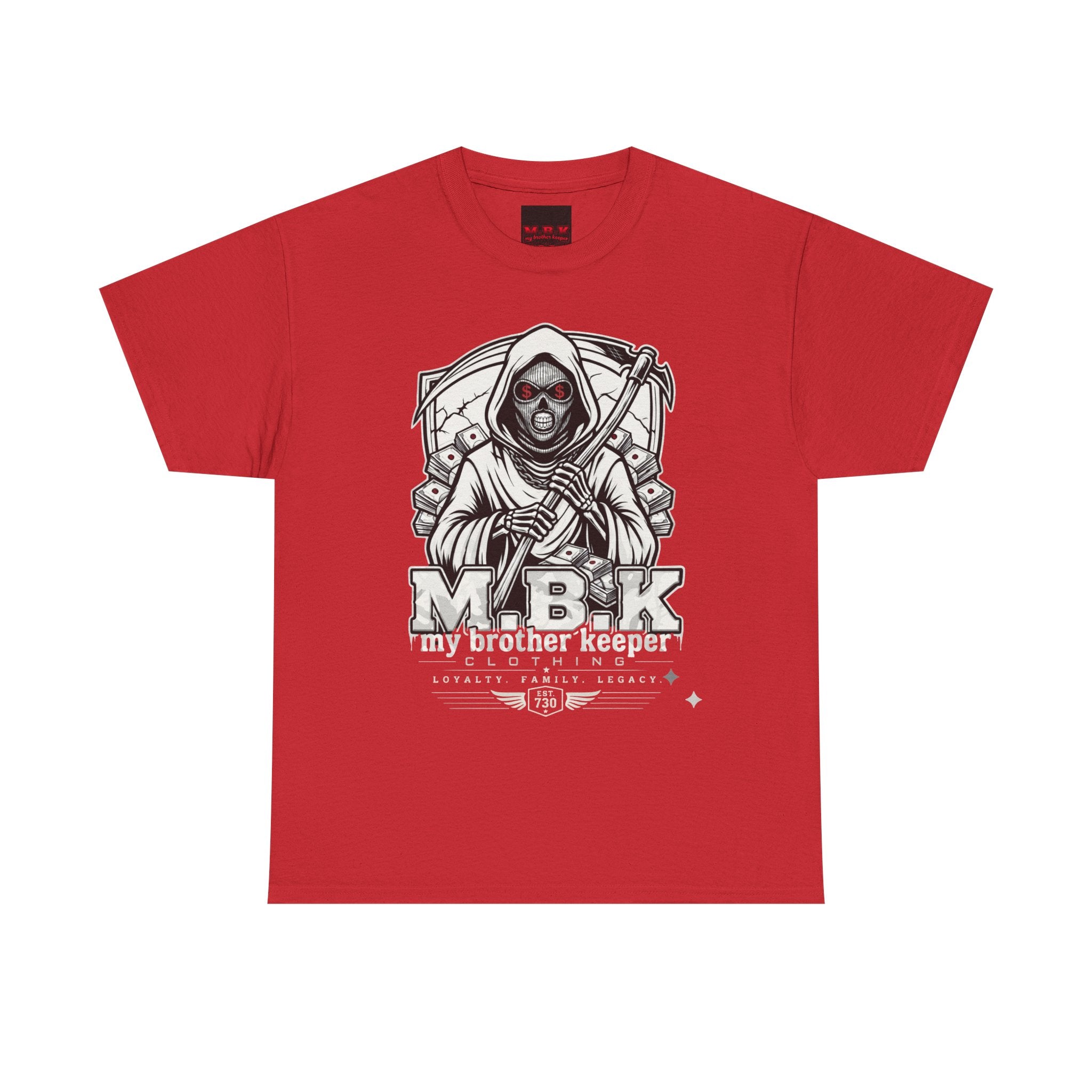 Grim Reaper 'M.B.K' Graphic Tee — Streetwear Skull Hoodie Design