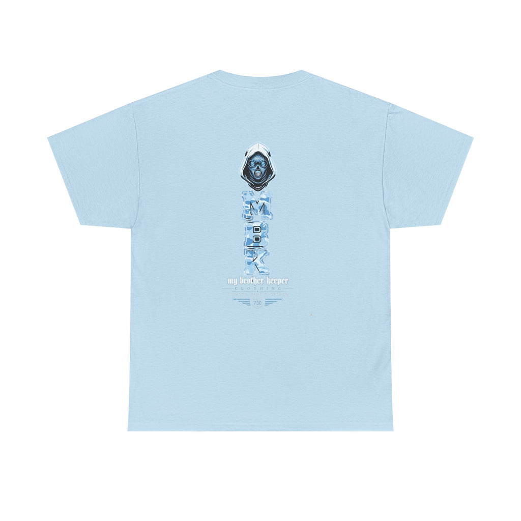 Grim Reaper Graphic Tee — M.B.K. Ice Blue Skull T-Shirt