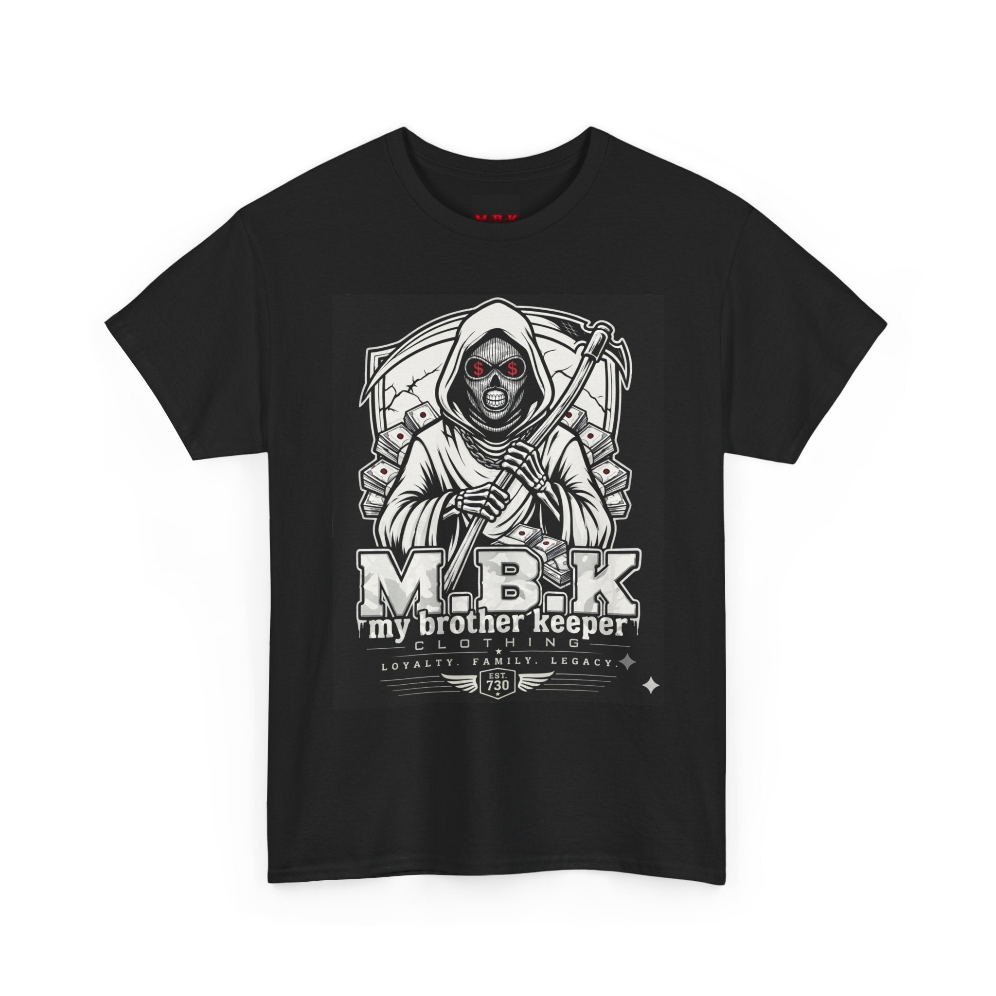 T-Shirt — "M.B.K. My Brother Keeper" Grim Reaper Graphic Tee