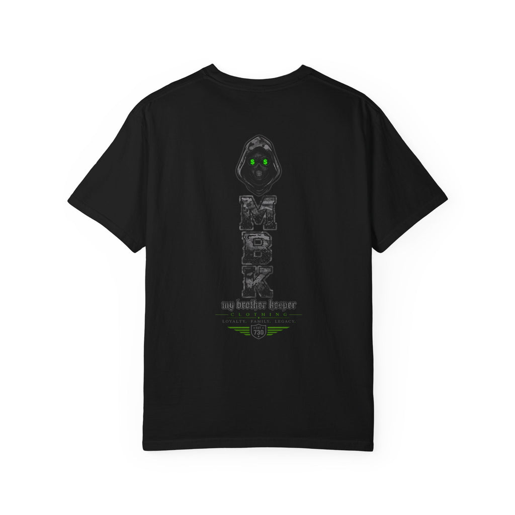 My Brother Keeper Reaper T-Shirt — Gothic Grim Reaper Tee with Neon Green Eyes