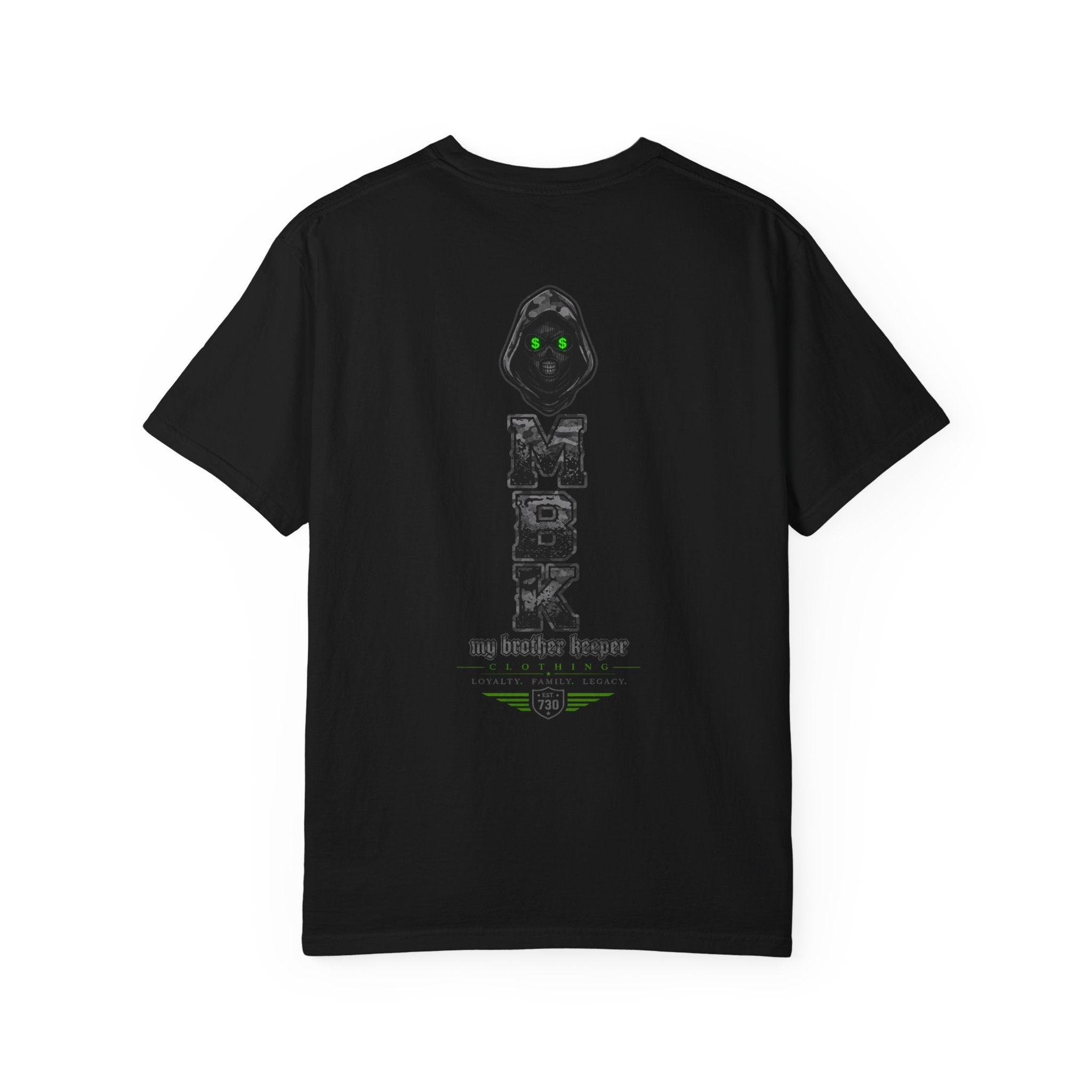 My Brother Keeper Reaper T-Shirt — Gothic Grim Reaper Tee with Neon Green Eyes